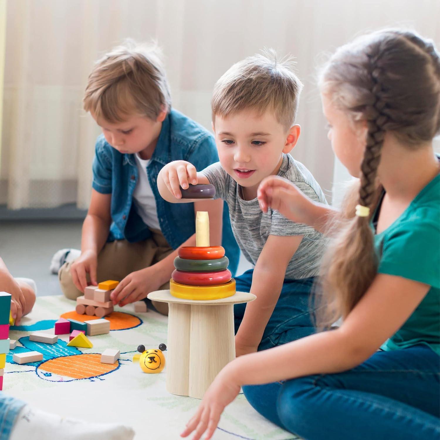 Torre de Anillos Apilable de Madera Palm Naki - Juguete Educativo