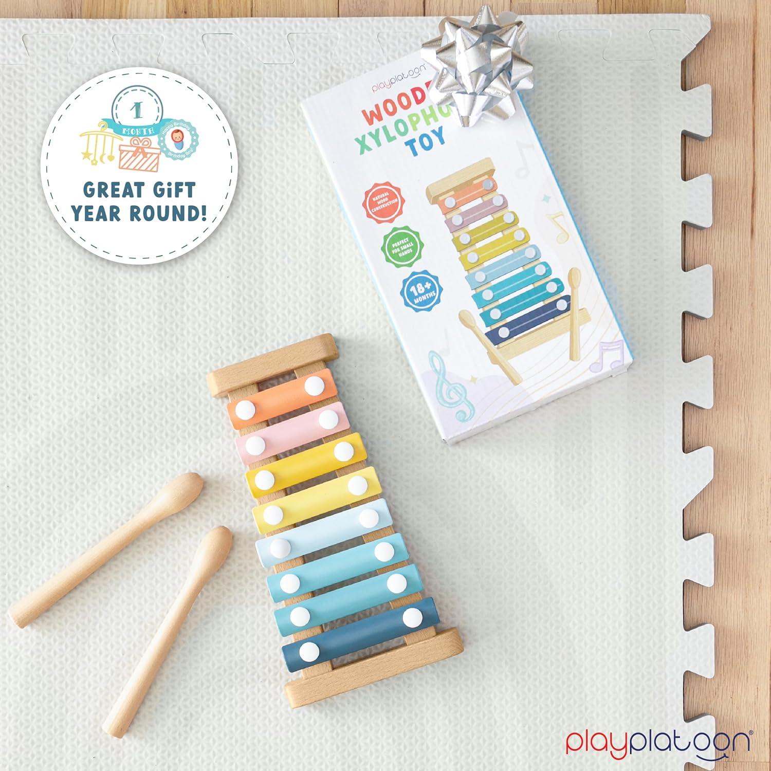 Juguete de Apilamiento de Madera Play Platoon con Ábaco y Xilófono