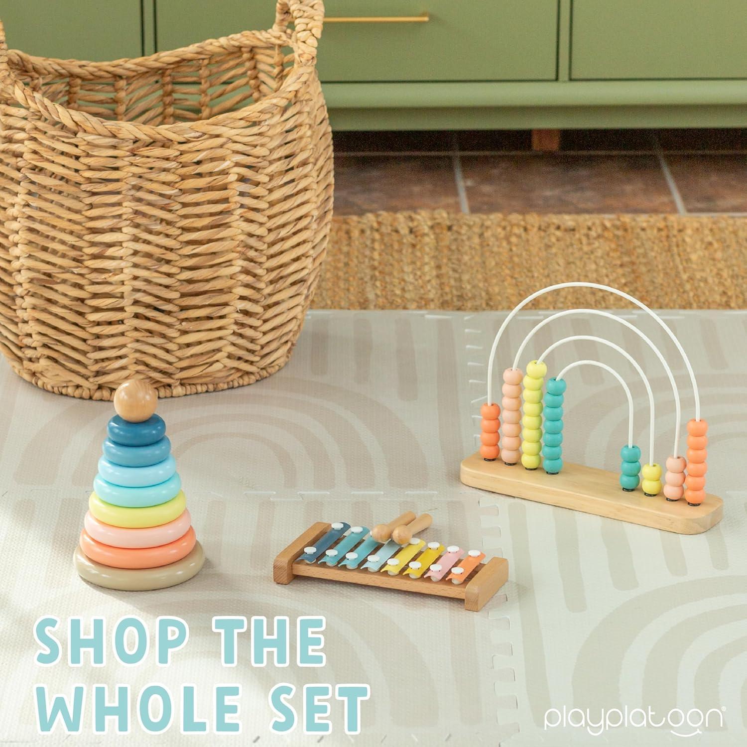 Juguete de Apilamiento de Madera Play Platoon con Ábaco y Xilófono