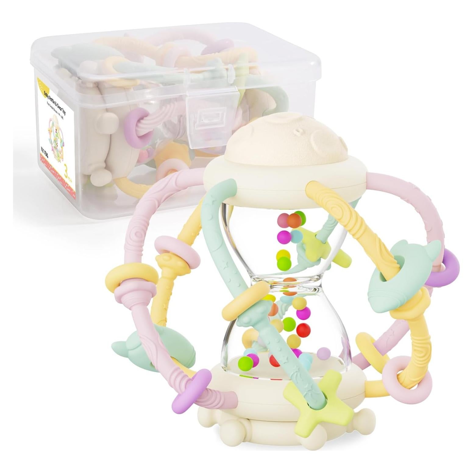 Juguete Sensorial para Bebés Socub Beige - Mordedor y Sonajero