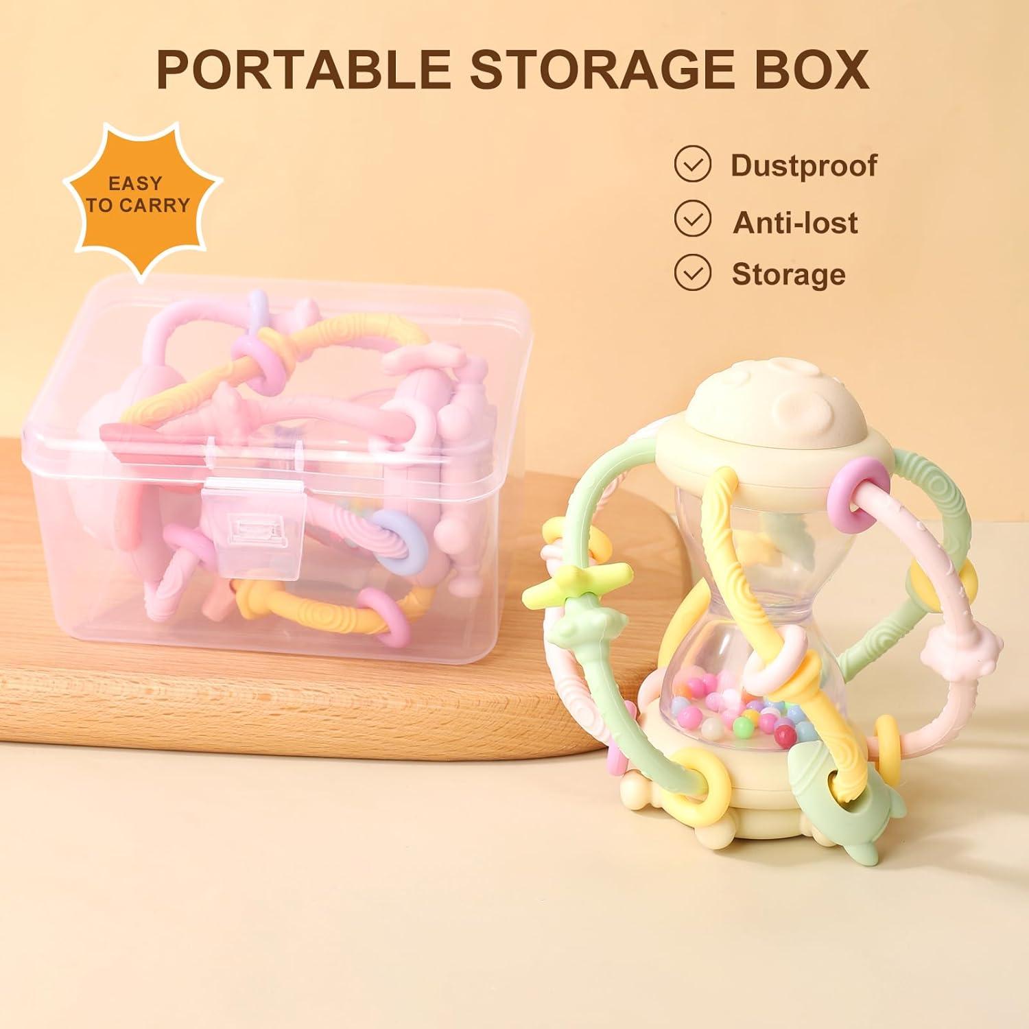 Juguete Sensorial para Bebés Socub Beige - Mordedor y Sonajero