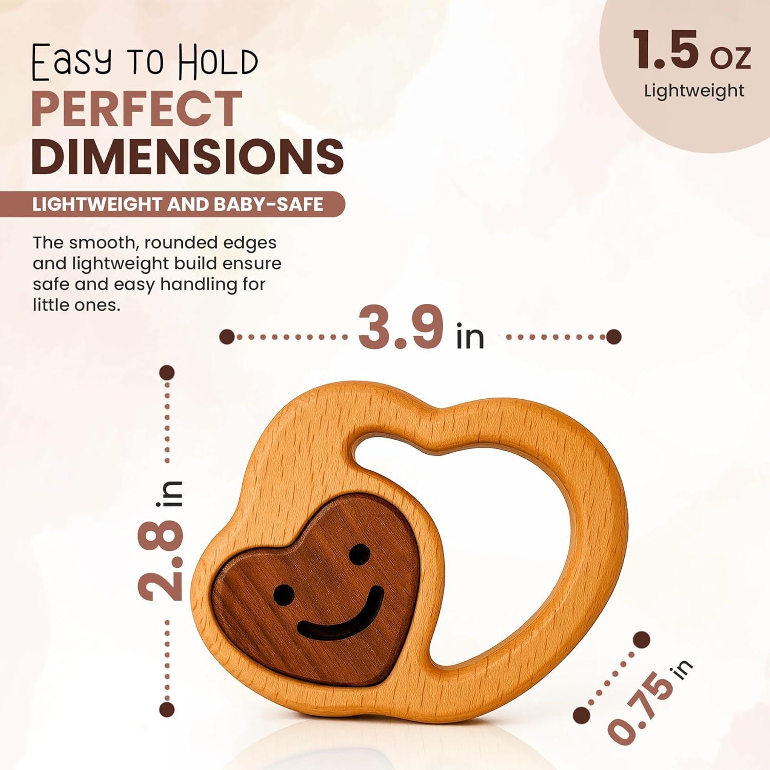 Juguete de Madera Natural para Dentición HippoToys 0-6 Meses