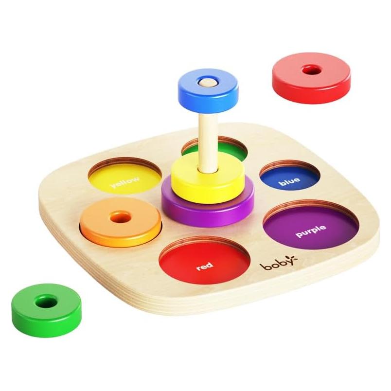 Apilador de Anillos de Madera Dailyfunn Montessori 23.1x22.9cm