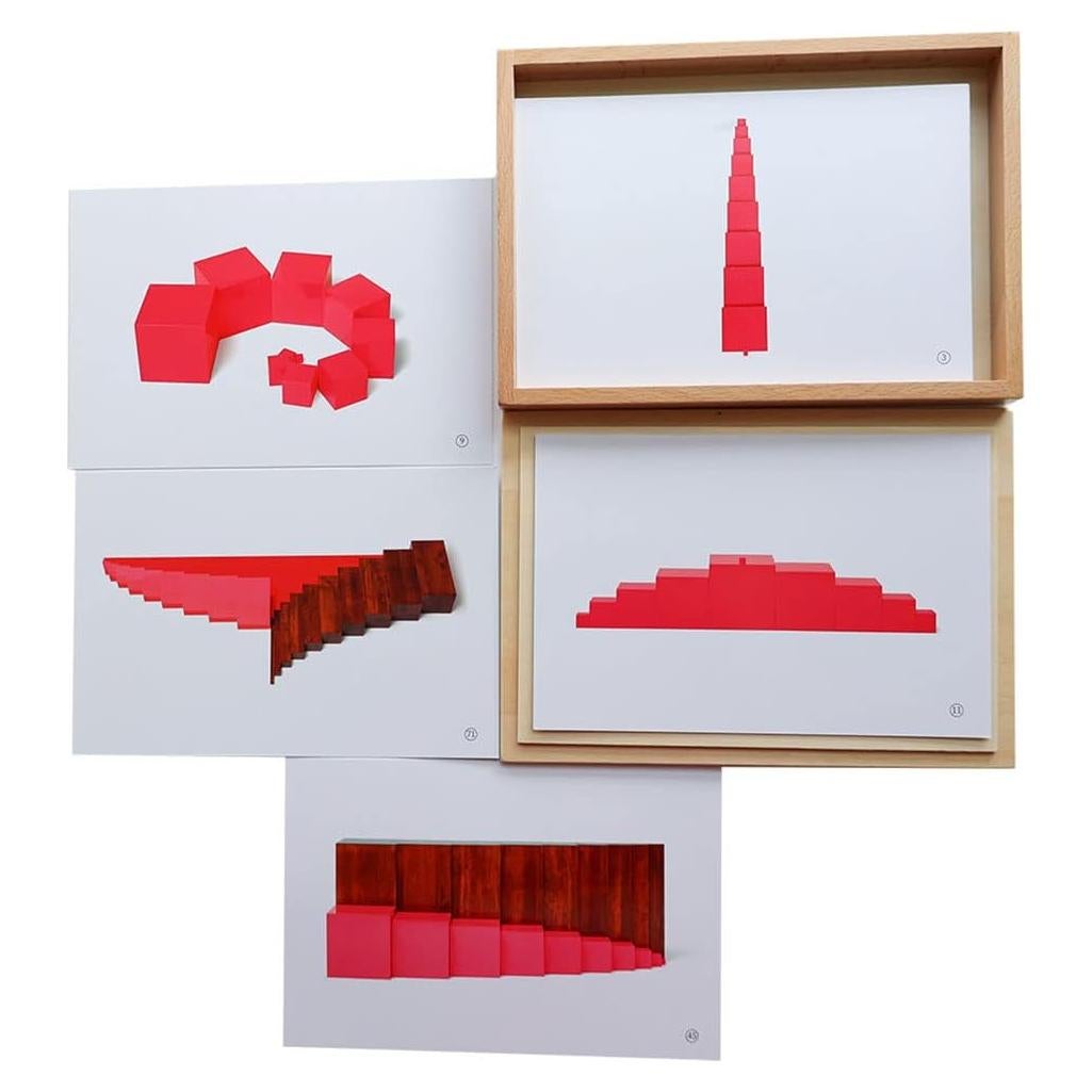 Torre Rosa Montessori MY Toy Shop con 36 Tarjetas Sensoriales