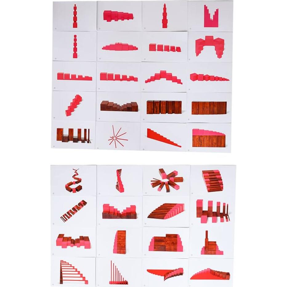 Torre Rosa Montessori MY Toy Shop con 36 Tarjetas Sensoriales