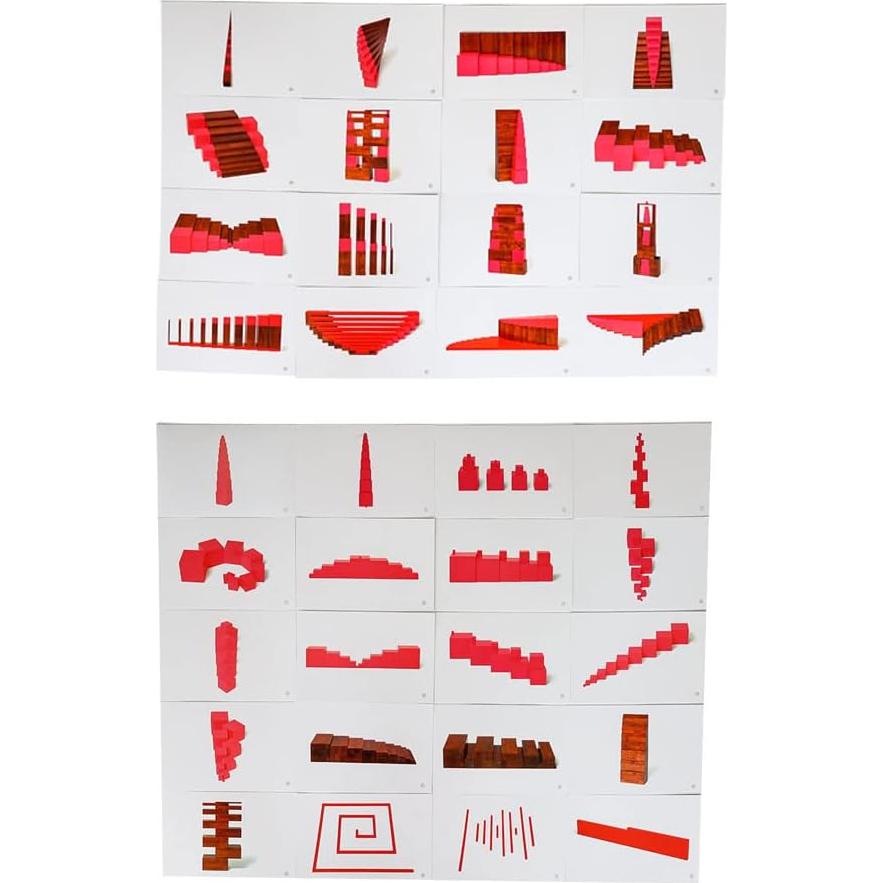 Torre Rosa Montessori MY Toy Shop con 36 Tarjetas Sensoriales