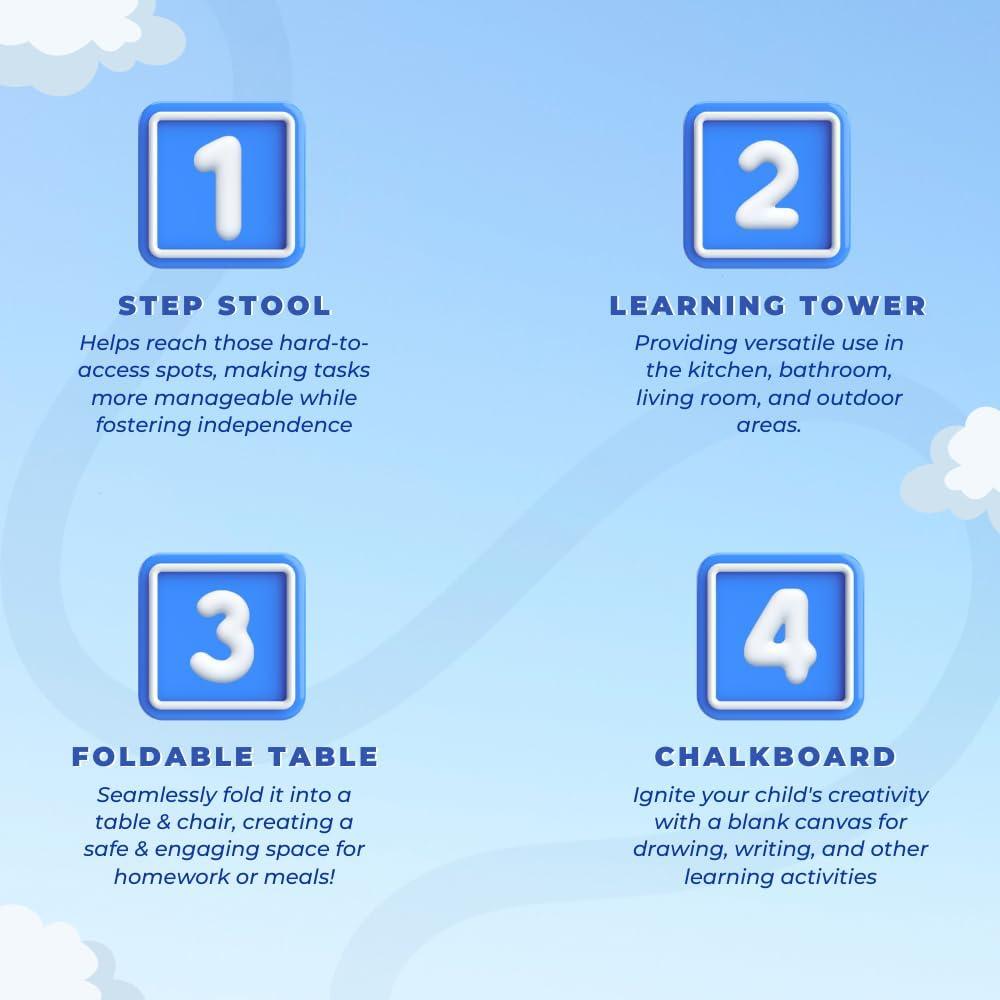 Torre de Cocina 4-en-1 Montessori Mission para Niños 1-6 Años