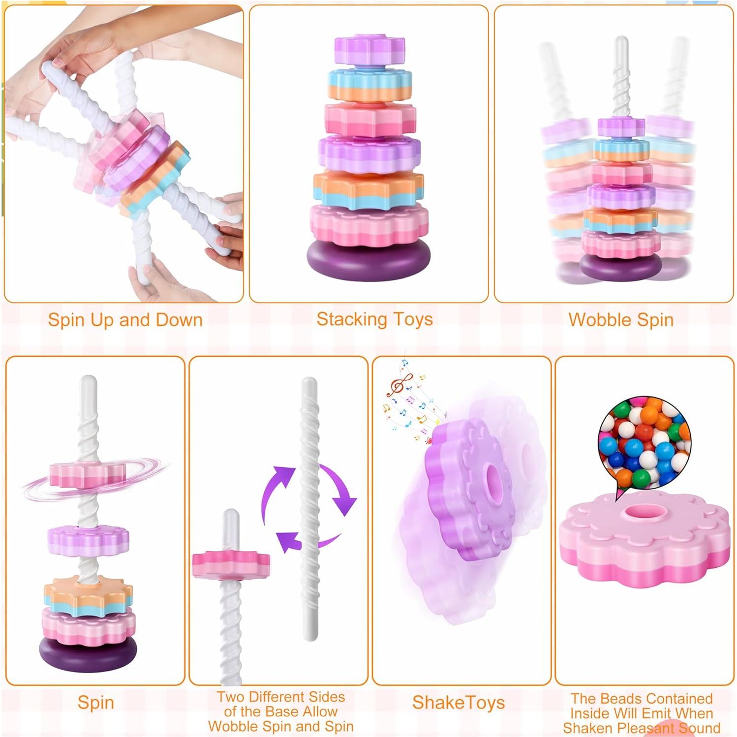 Juguete Apilable Giratorio Simplefine 40 cm para Niños 1-3 Años