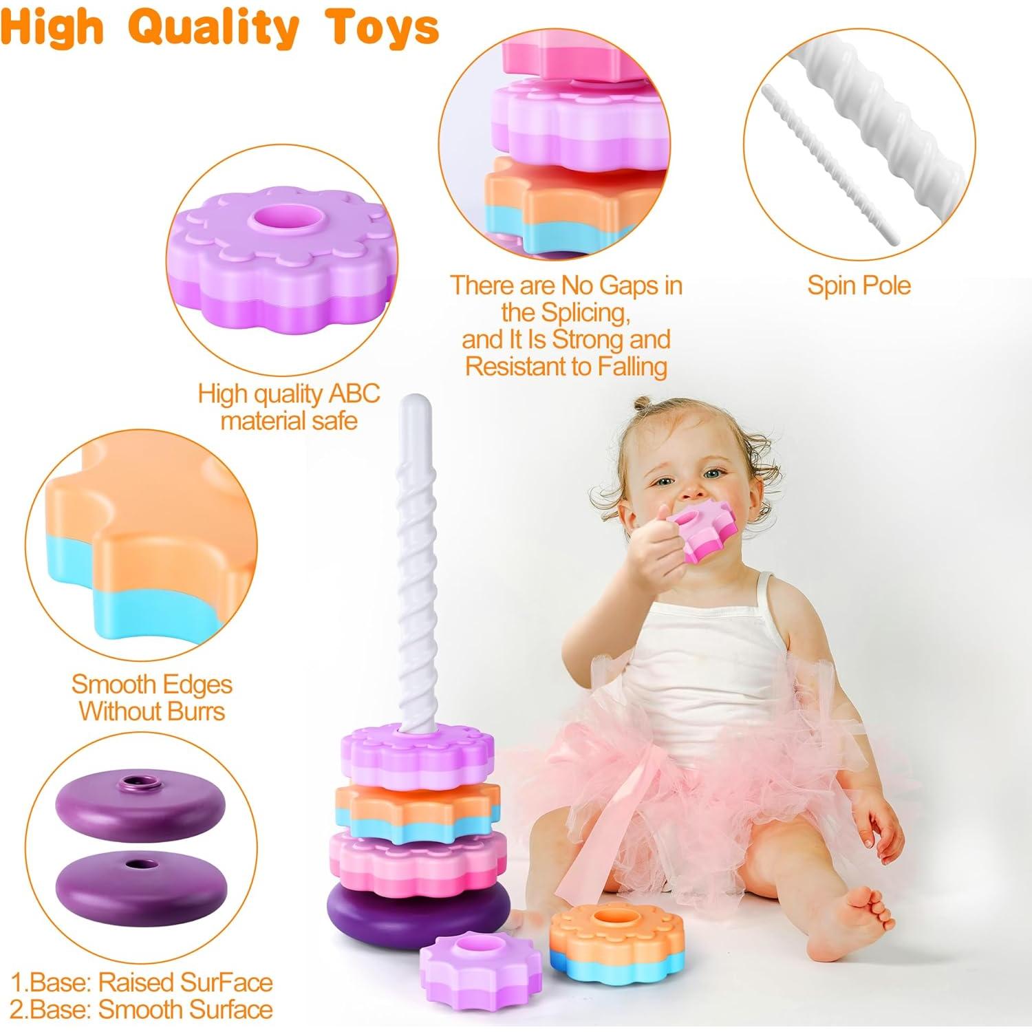 Juguete Apilable Giratorio Simplefine 40 cm para Niños 1-3 Años