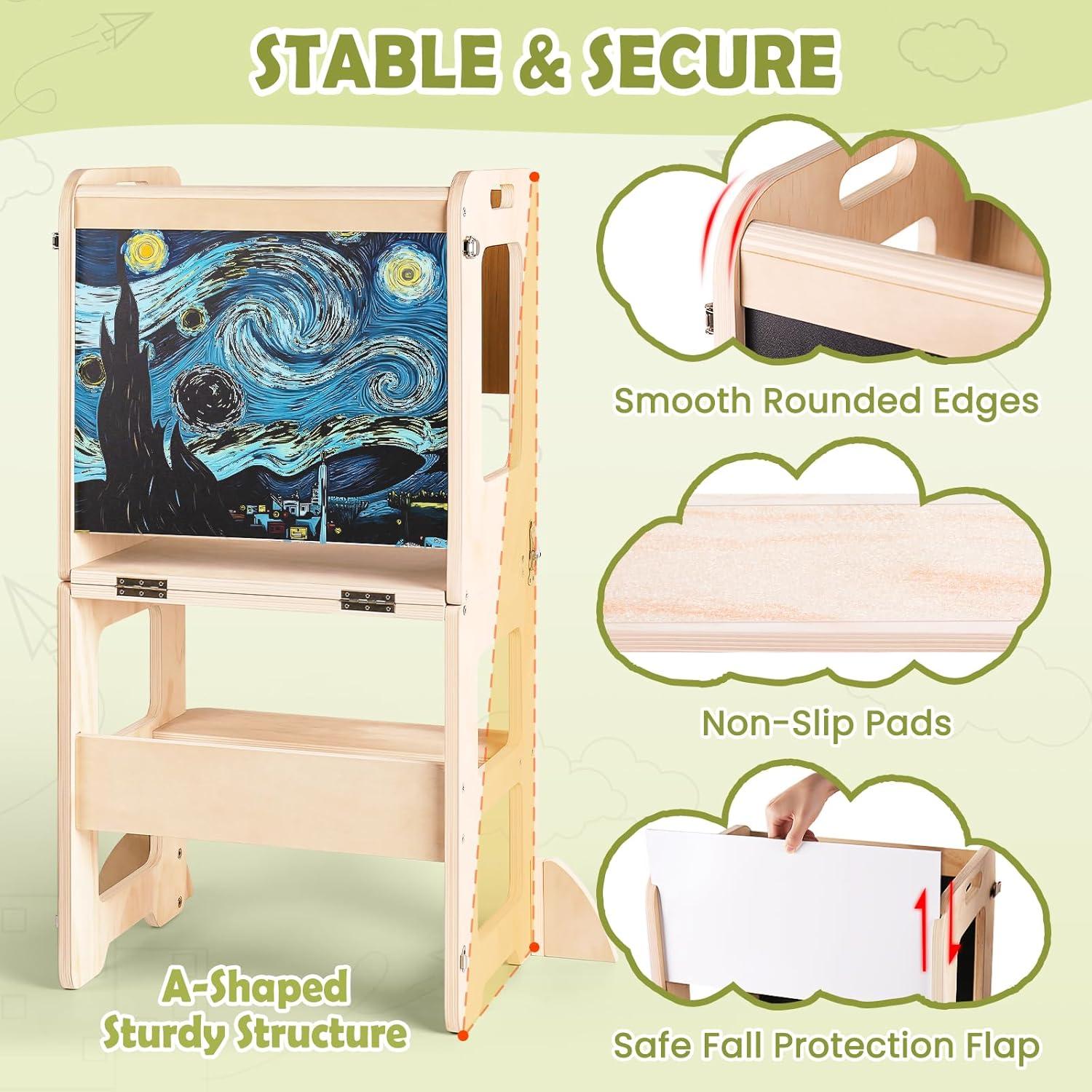 Torre de Aprendizaje Plegable Woodure para Niños 1-3 Años