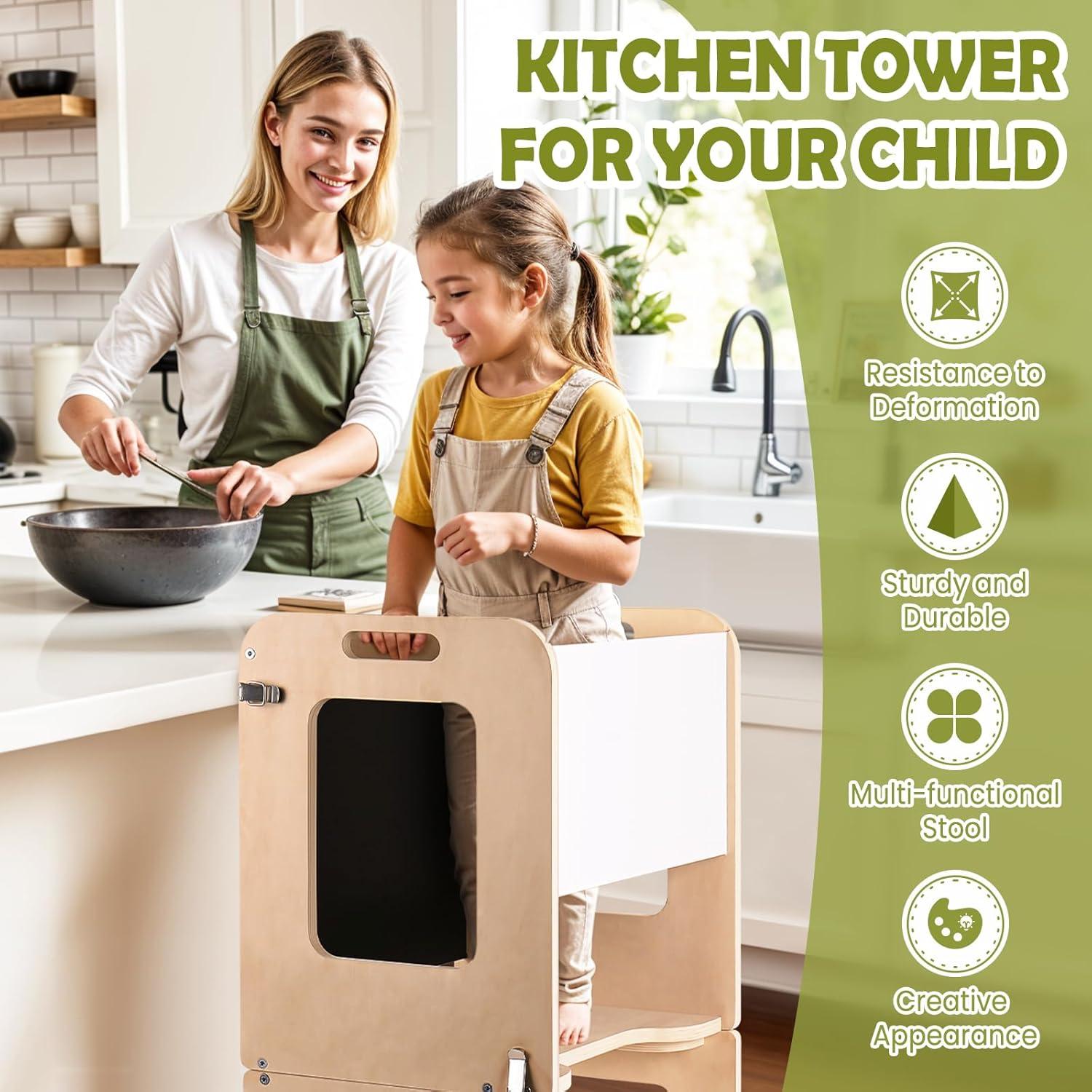 Torre de Aprendizaje Plegable Woodure para Niños 1-3 Años