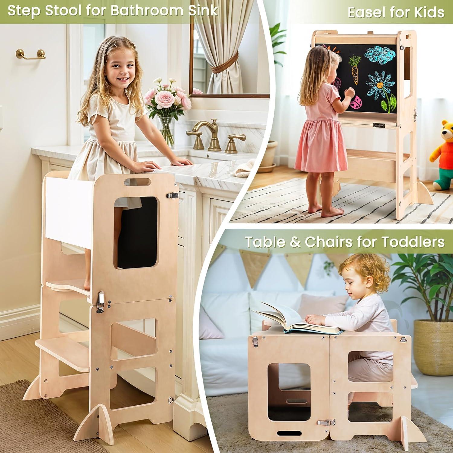 Torre de Aprendizaje Plegable Woodure para Niños 1-3 Años