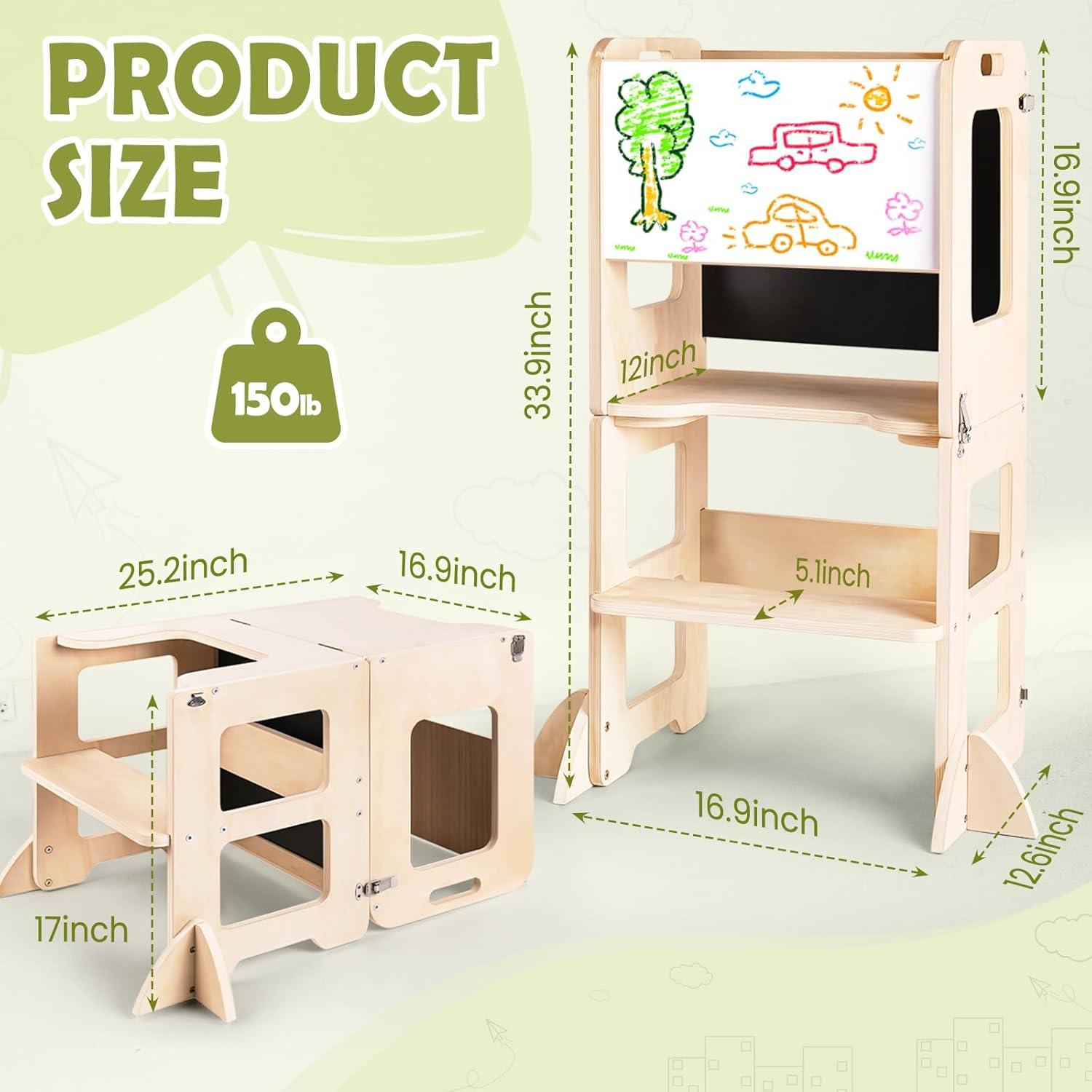 Torre de Aprendizaje Plegable Woodure para Niños 1-3 Años