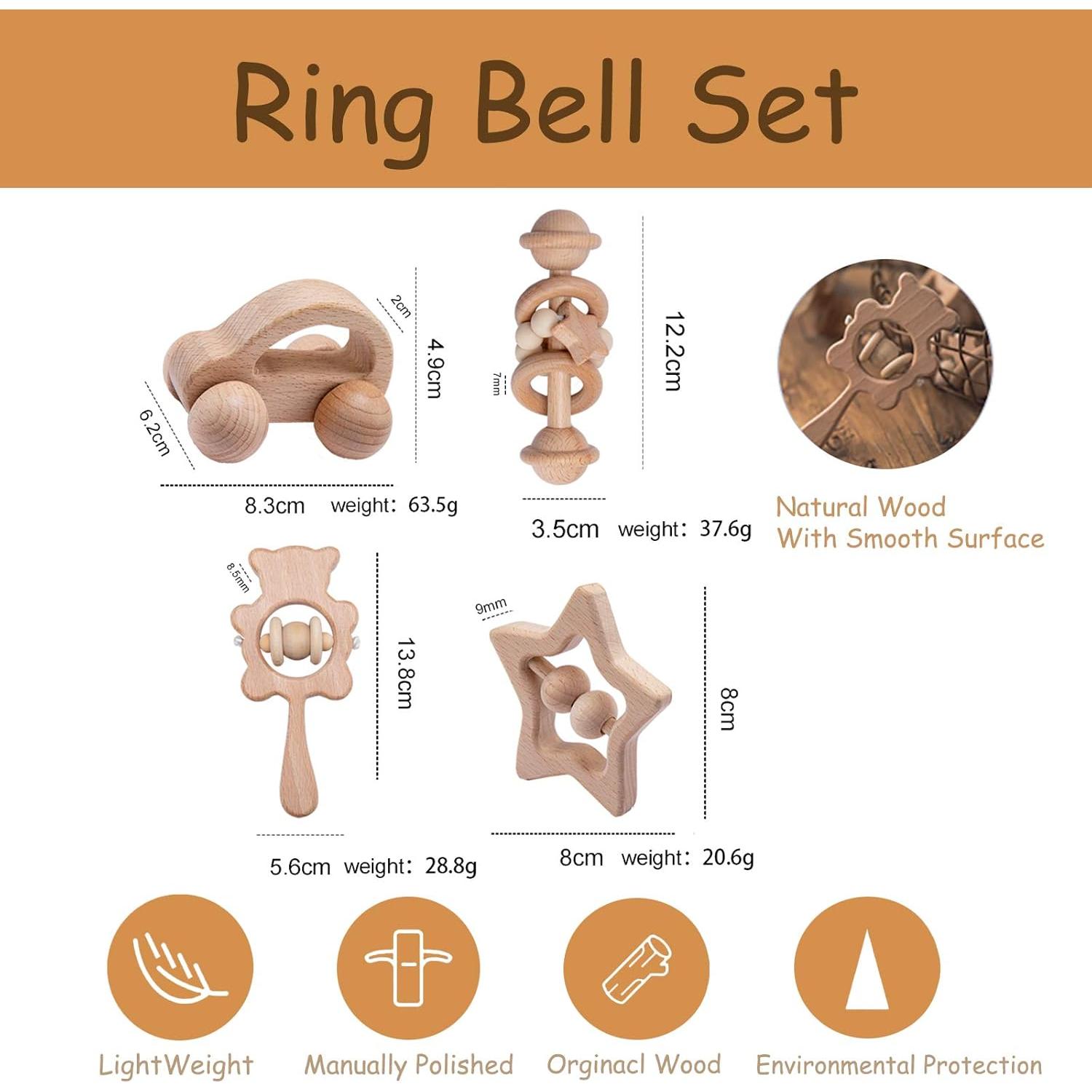 Set de Juguetes de Madera Hi Baby Monment - 4 Piezas Montessori