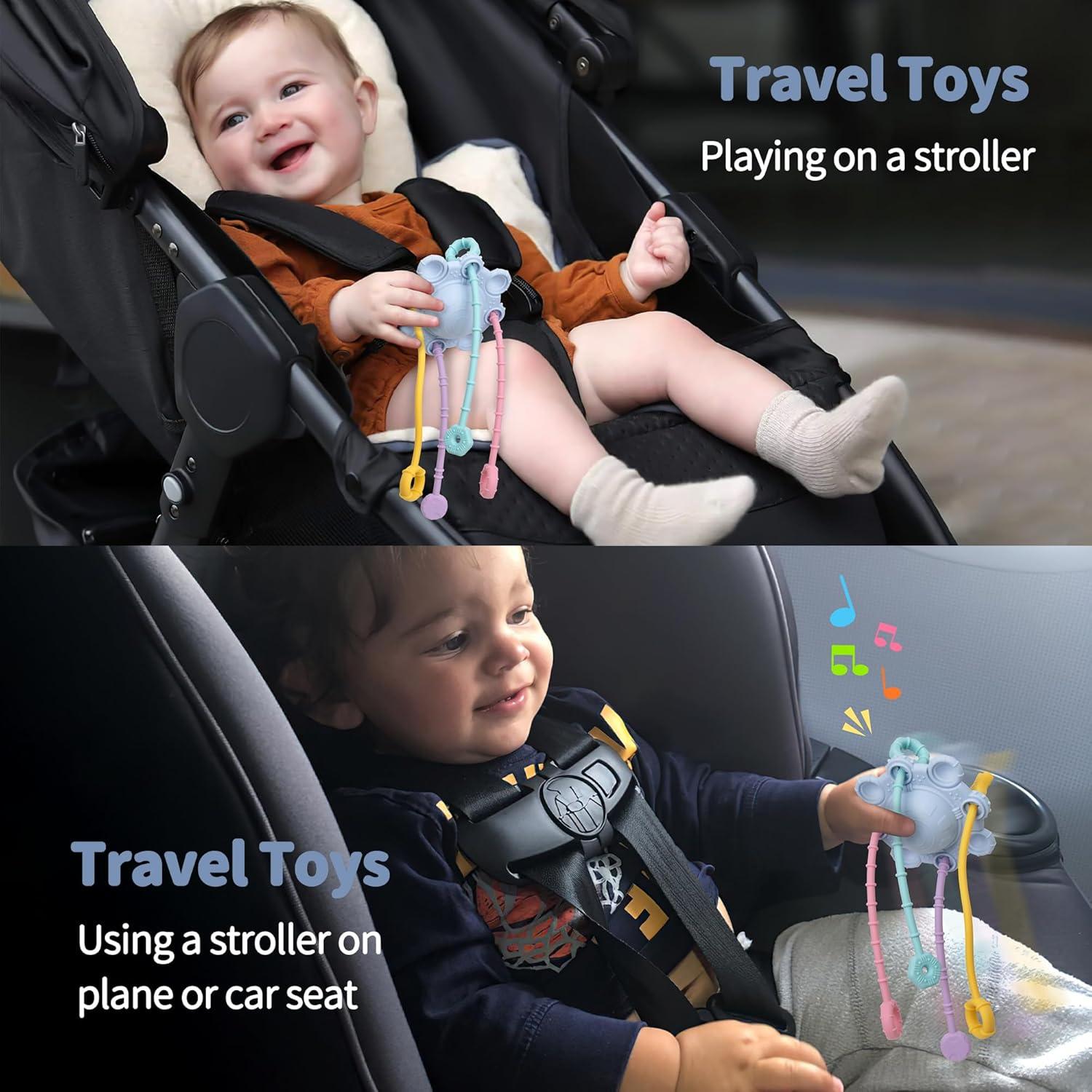 Juguete Montessori de Tirar ETETOO - Silicona Alimentaria Azul