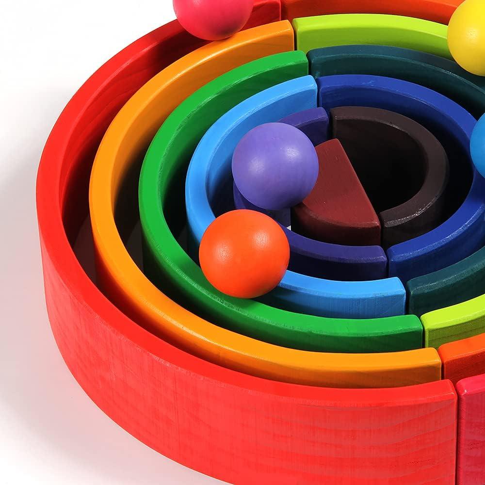 Bolas de Madera Arcoíris MerryHeart 11.6 cm - 6 Piezas