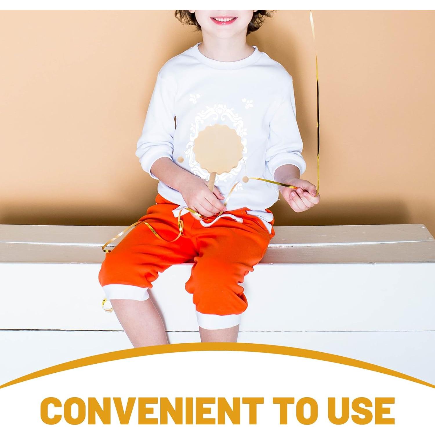 4 Tambores Sonajeros de Madera Sin Pintar Ciieeo 17x9cm