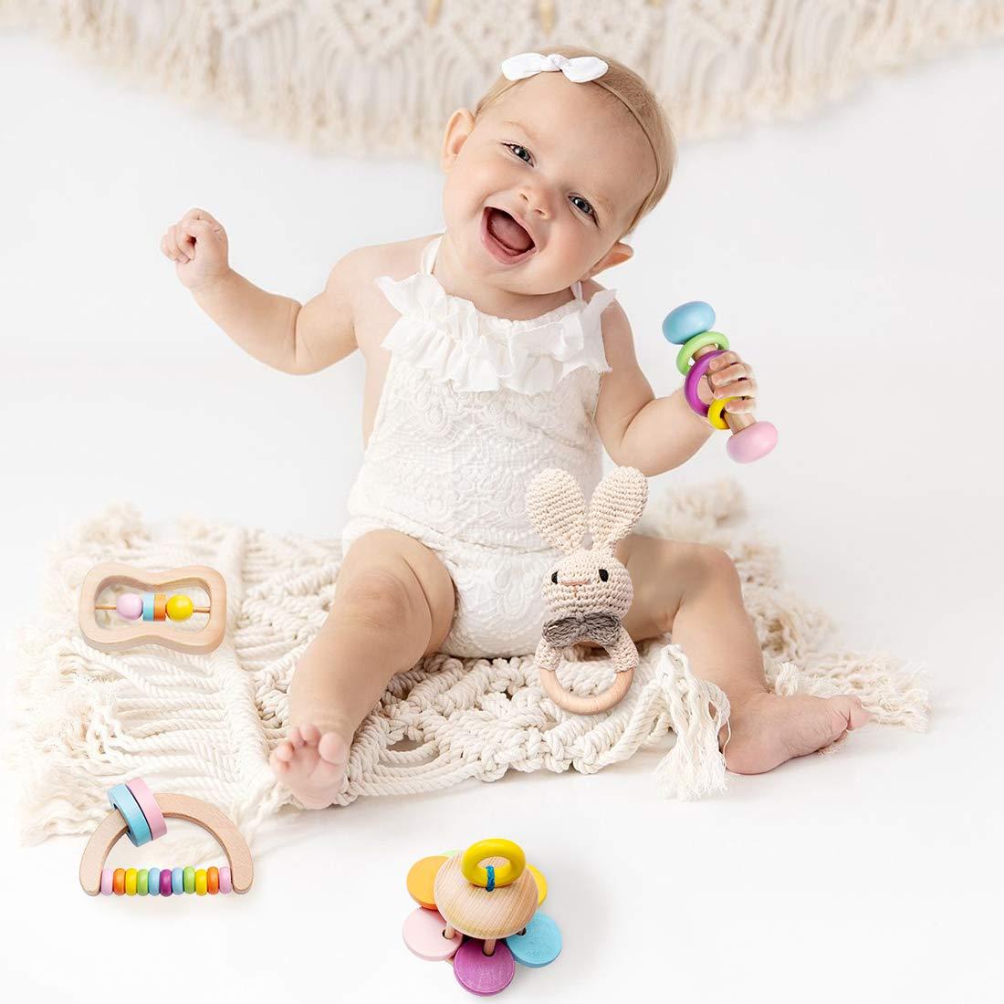 Set de Sonajeros de Madera Montessori Let's Make 5 Piezas