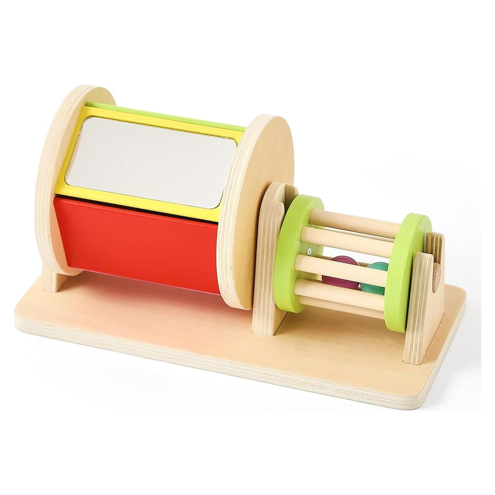 Juguete Montessori 2-en-1 IEATFO Tambor y Sonajero Madera