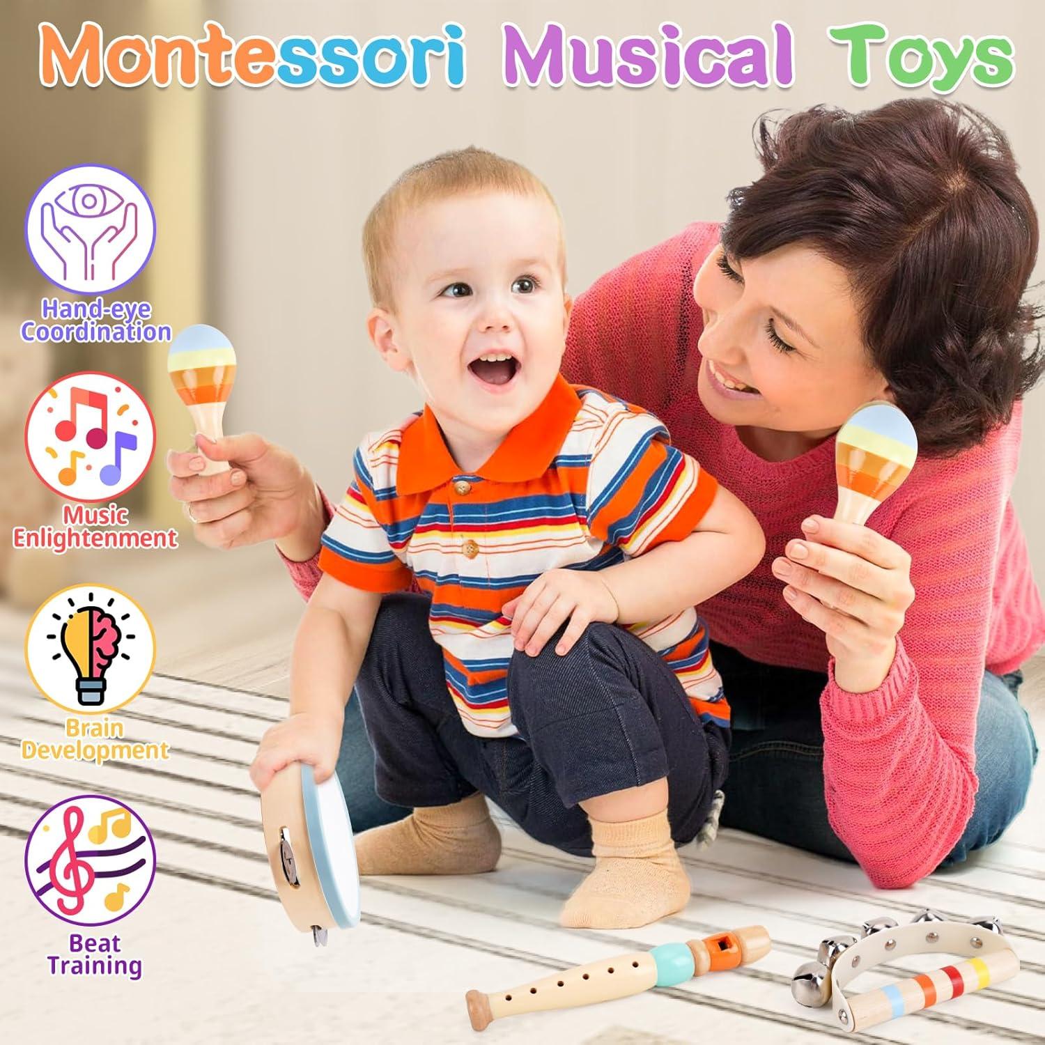Instrumentos Musicales de Madera ATOYUS para Niños 1-3 Años