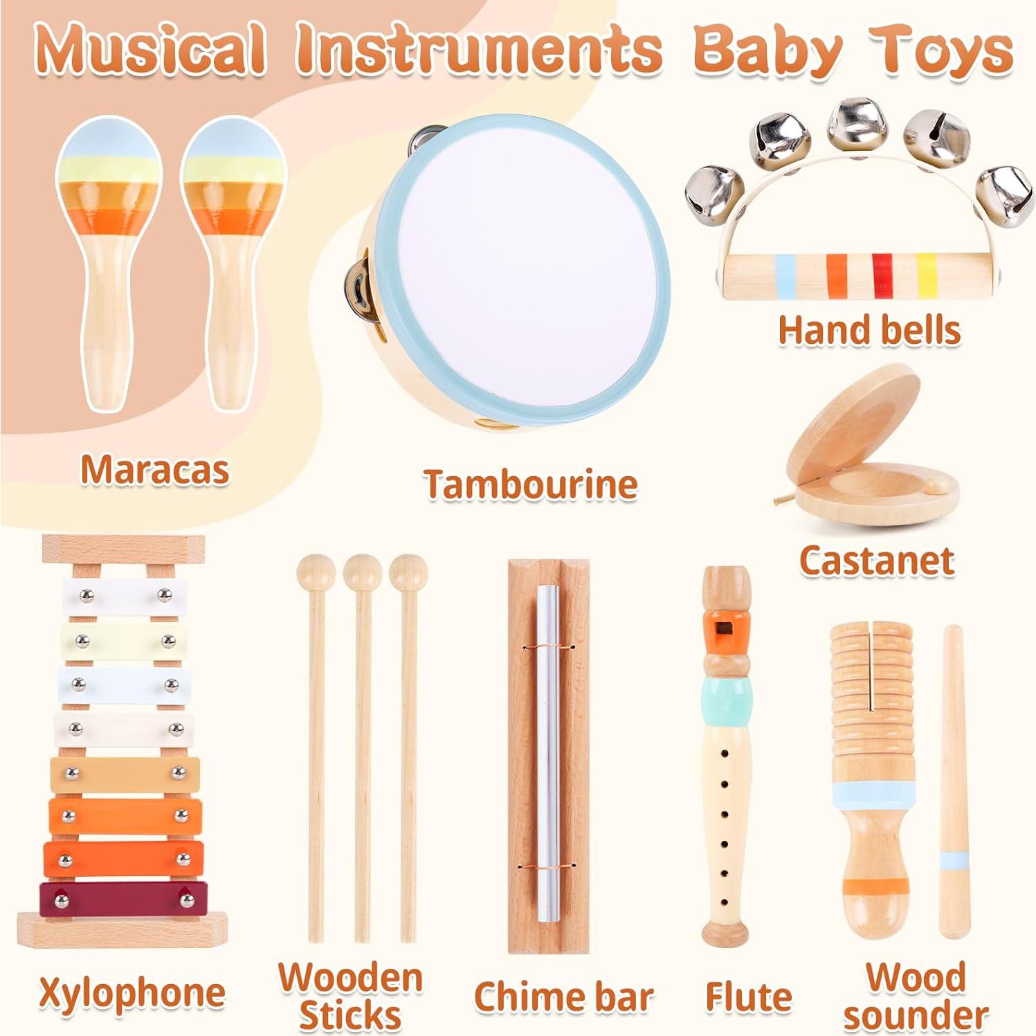 Instrumentos Musicales de Madera ATOYUS para Niños 1-3 Años