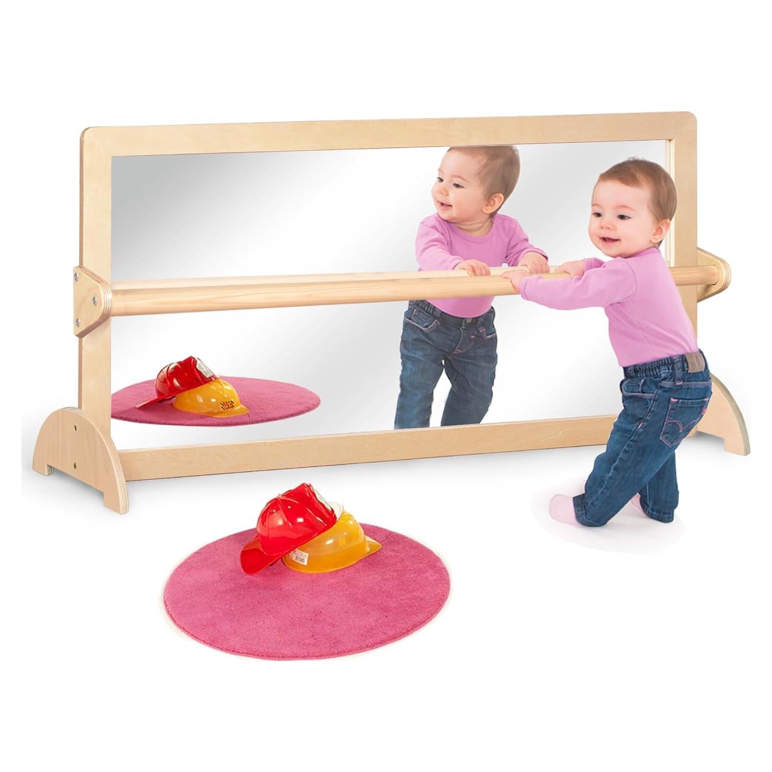 Espejo Montessori KRAND con Barra de Seguridad 115.8x57.9cm