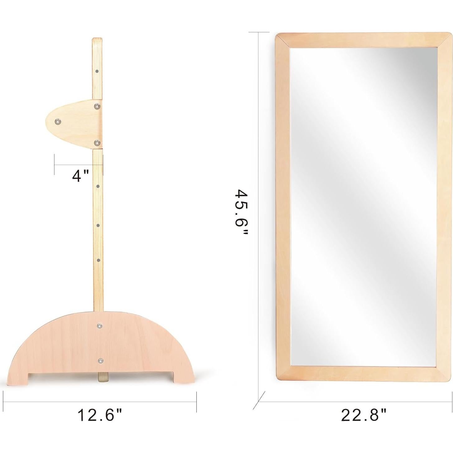 Espejo Montessori KRAND con Barra de Seguridad 115.8x57.9cm