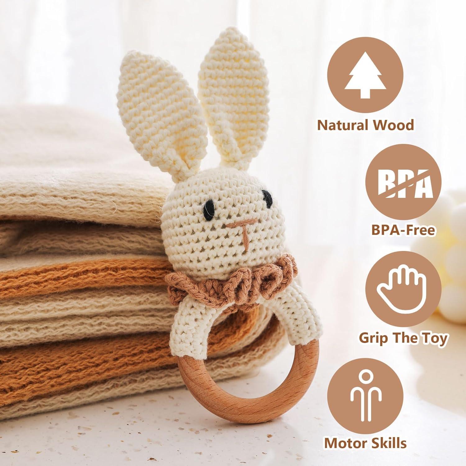 Sonajero de Madera Chriswell Conejo para Bebés 32g