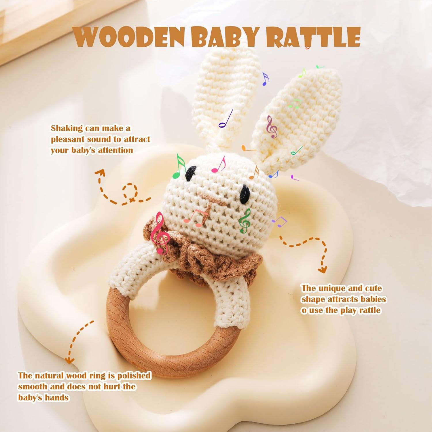 Sonajero de Madera Chriswell Conejo para Bebés 32g