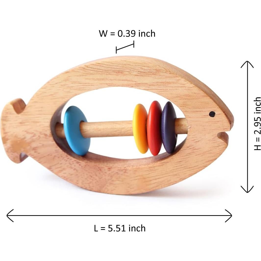 Combo Juguetes Sensoriales Shumee: Sonajero Mordedor y Trompo