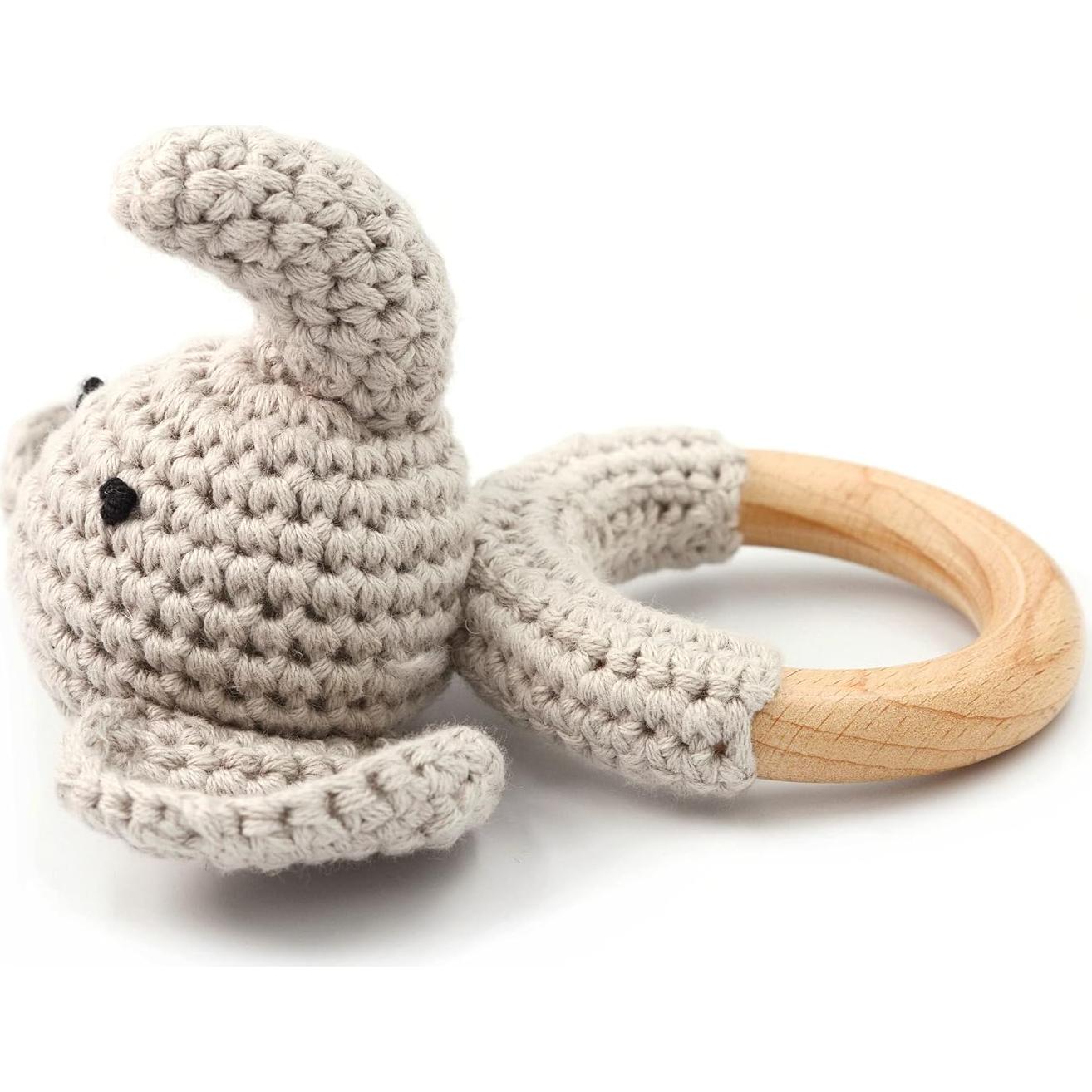 Sonajero de Madera Joliecraft Elefante Gris 12.7 cm