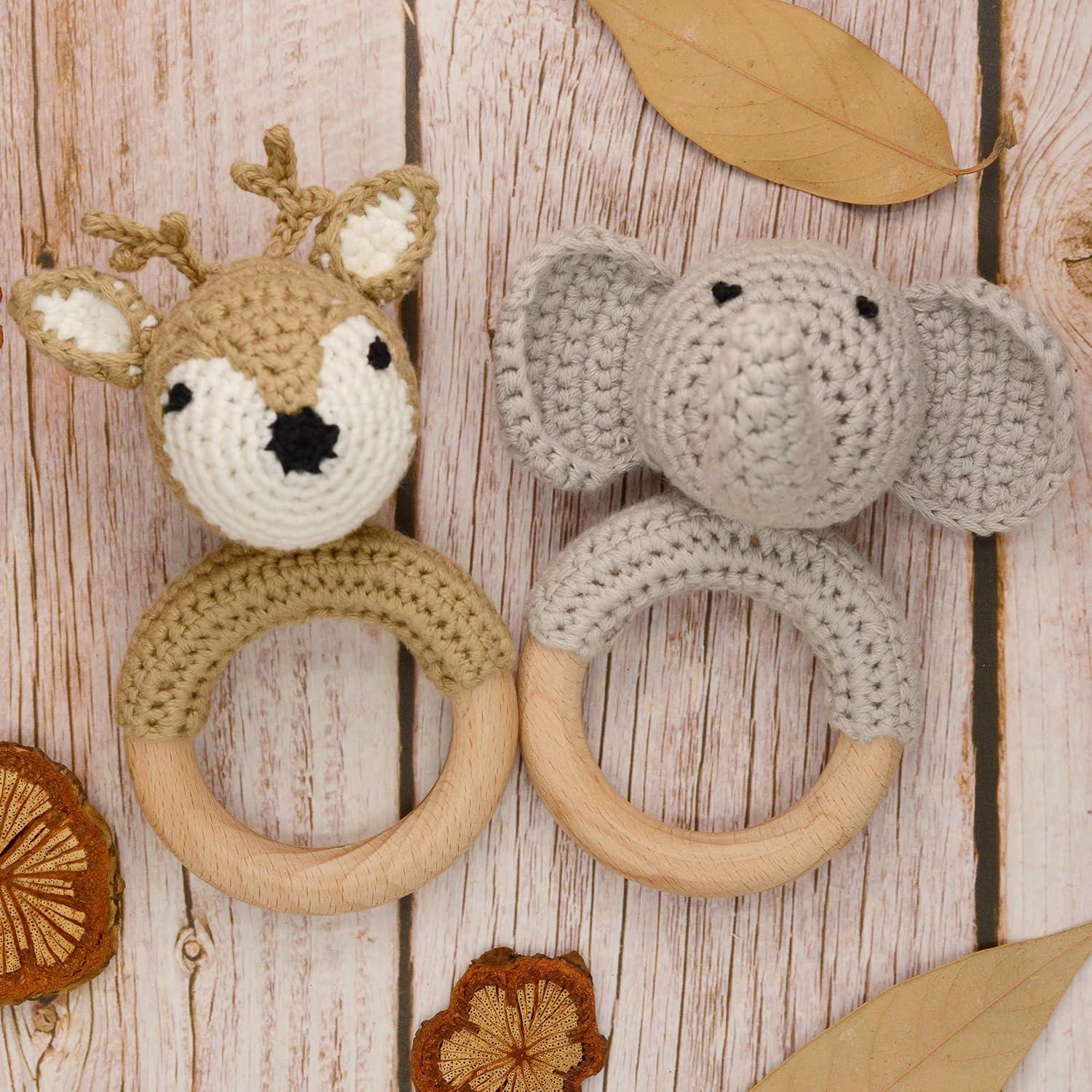 Sonajero de Madera Joliecraft Elefante Gris 12.7 cm