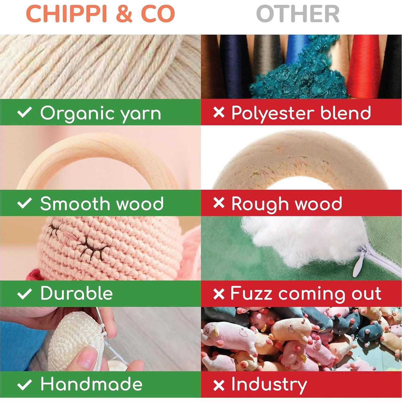 Sonajero de Madera Chippi & Co Doodoo Dinosaurio Azul