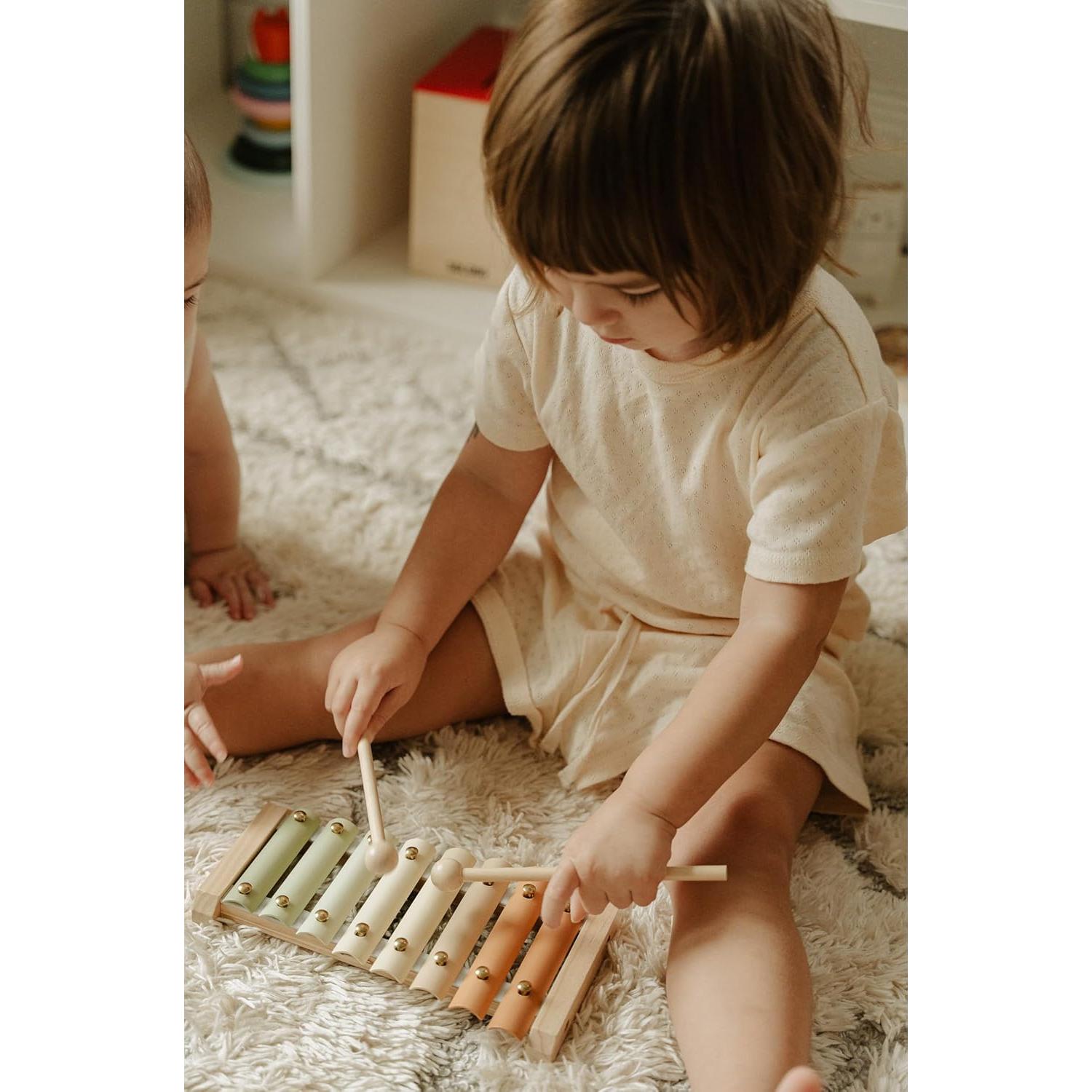 Xylophone, Montessori Musical Toy for Toddlers and Young Kids with a Modern Boho Aesthetic, Perfect in a Nursery, Playroom or as a Gender Neutral Baby and Birthday Gift