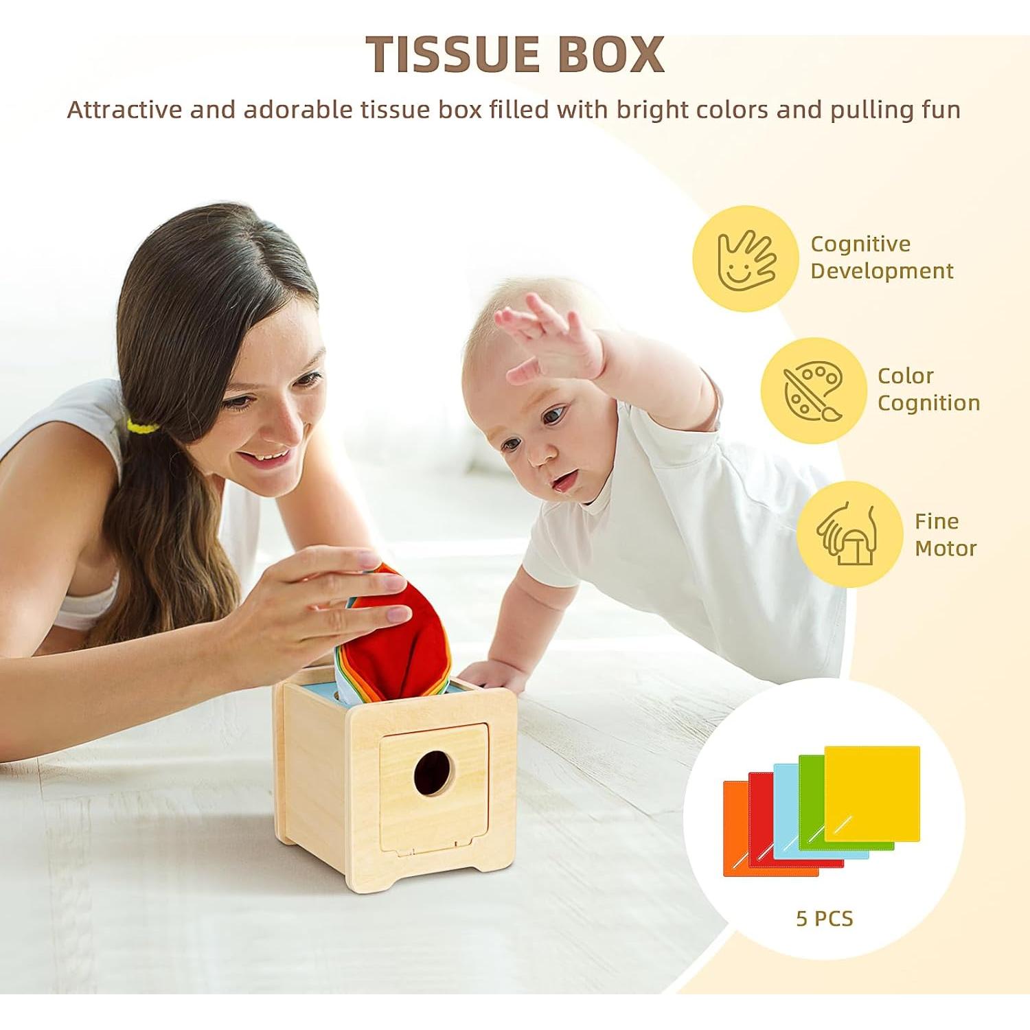 Set de Juguetes Montessori OOOK 0-6 Meses - 7 en 1 para Bebés