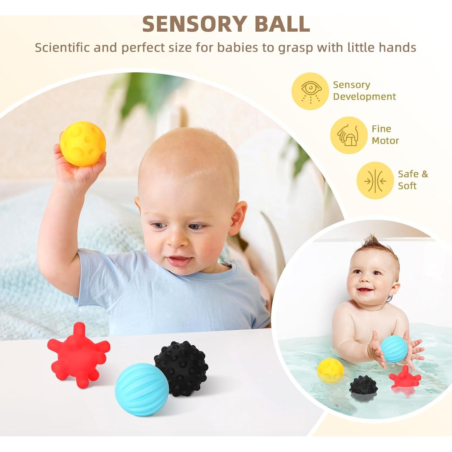 Set de Juguetes Montessori OOOK 0-6 Meses - 7 en 1 para Bebés