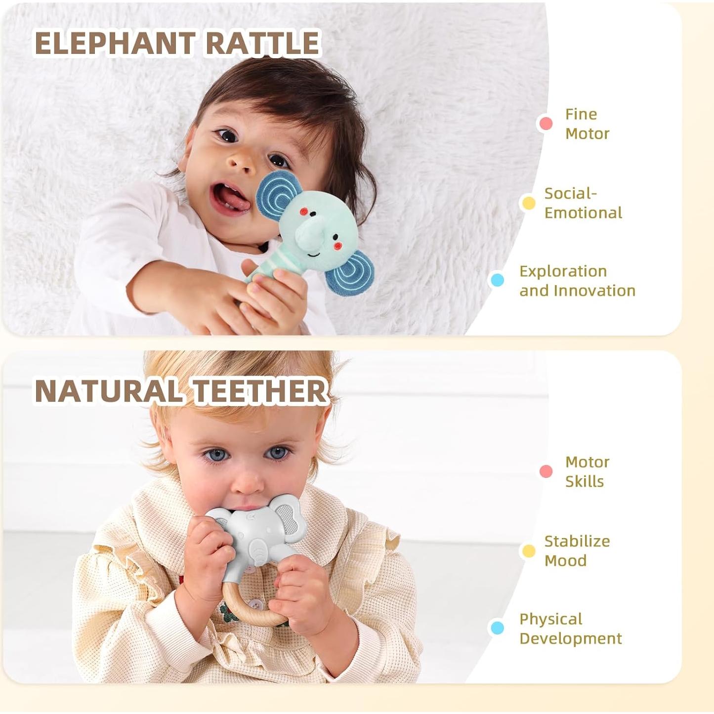 Set de Juguetes Montessori OOOK 0-6 Meses - 7 en 1 para Bebés