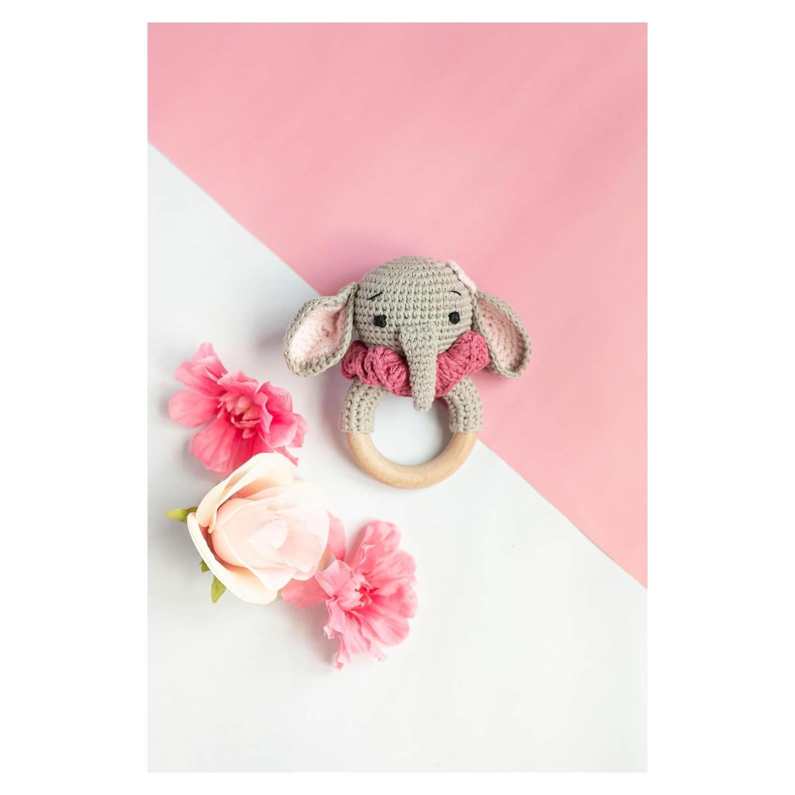 Sonajero de Madera Elefante SHUXIN - Juguete Sensorial Bebé 0-6 Meses