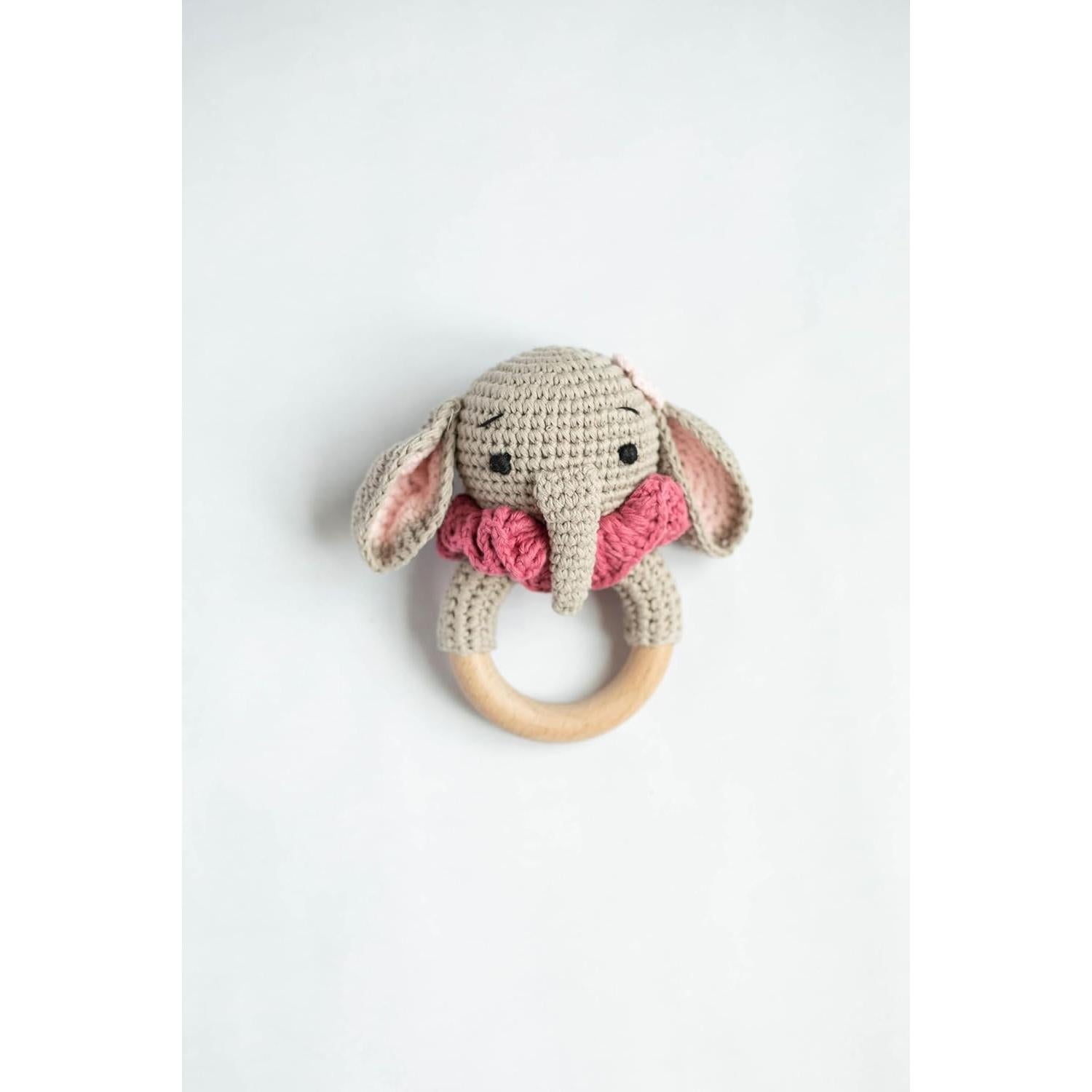 Sonajero de Madera Elefante SHUXIN - Juguete Sensorial Bebé 0-6 Meses