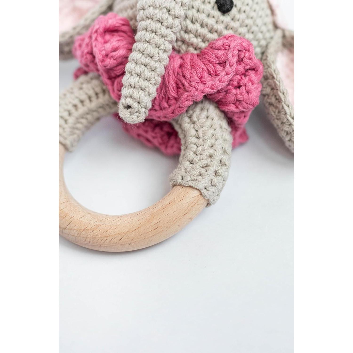 Sonajero de Madera Elefante SHUXIN - Juguete Sensorial Bebé 0-6 Meses