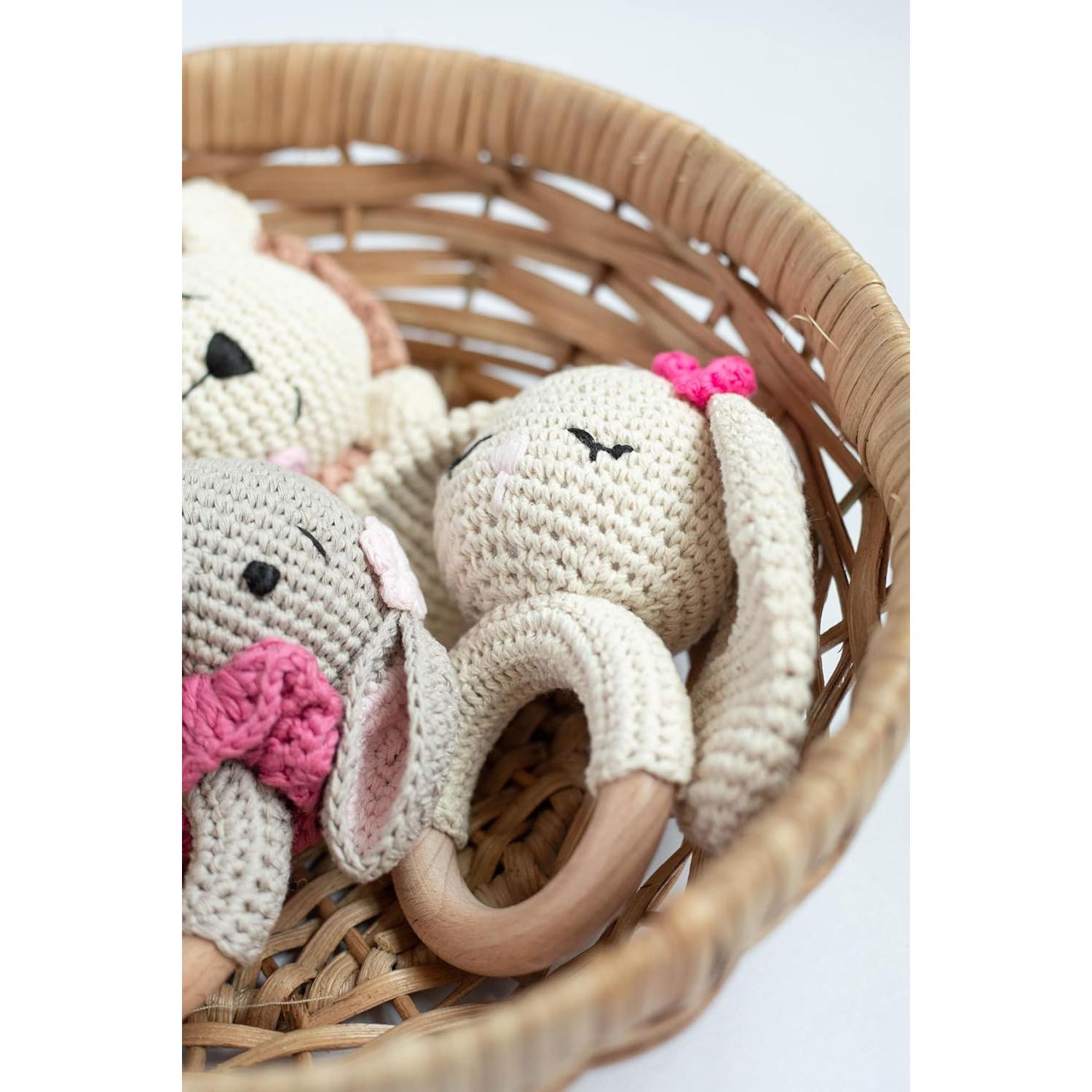 Sonajero de Madera Elefante SHUXIN - Juguete Sensorial Bebé 0-6 Meses