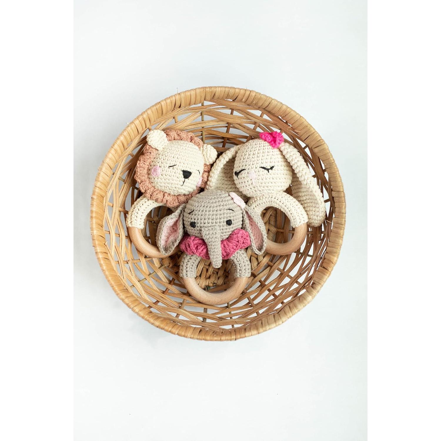 Sonajero de Madera Elefante SHUXIN - Juguete Sensorial Bebé 0-6 Meses