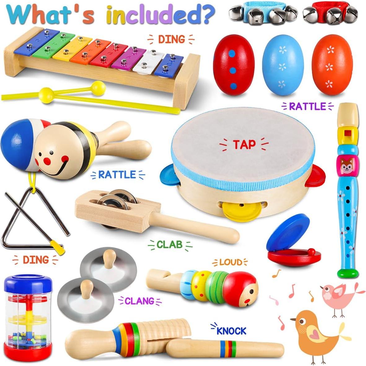 Conjunto de Instrumentos Musicales LOOIKOOS para Niños 1 Año