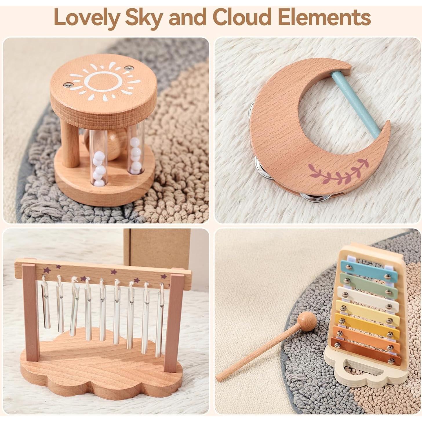 Juego de Instrumentos Musicales de Madera Promise Babe para Niños