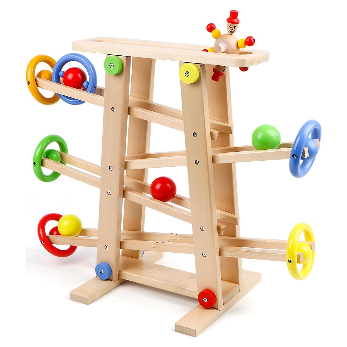 Pista de Carreras de Madera Qilay para Niños 1-3 Años