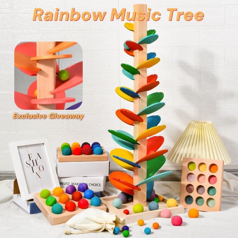 Juguete Educativo de Madera Vomocent Árbol Musical 71cm