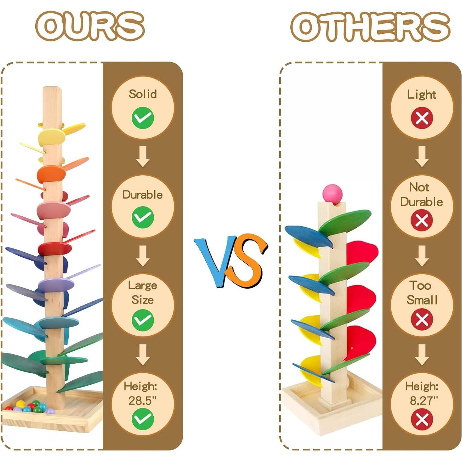 Juguete Educativo de Madera Vomocent Árbol Musical 71cm