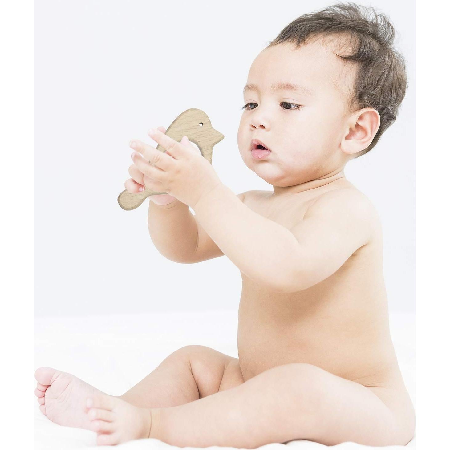 Anillos de Dentición de Madera Natural 10 Piezas Animales