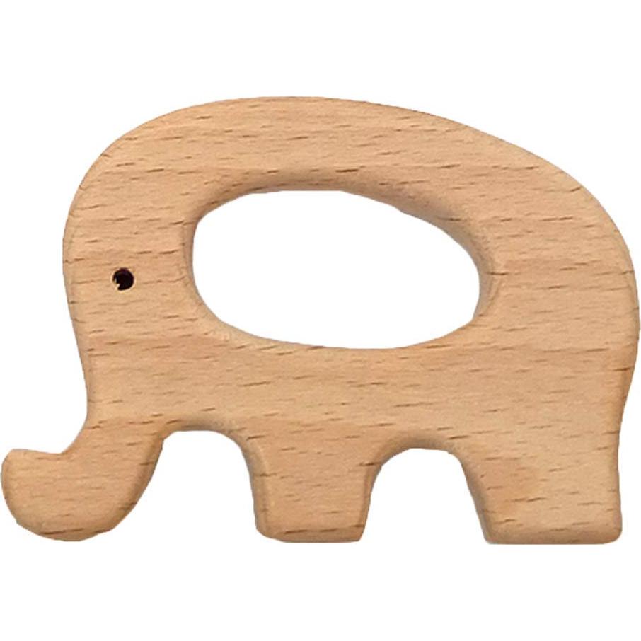 10 Juguetes de Madera Natural Elefante para Decoración y Mordedores