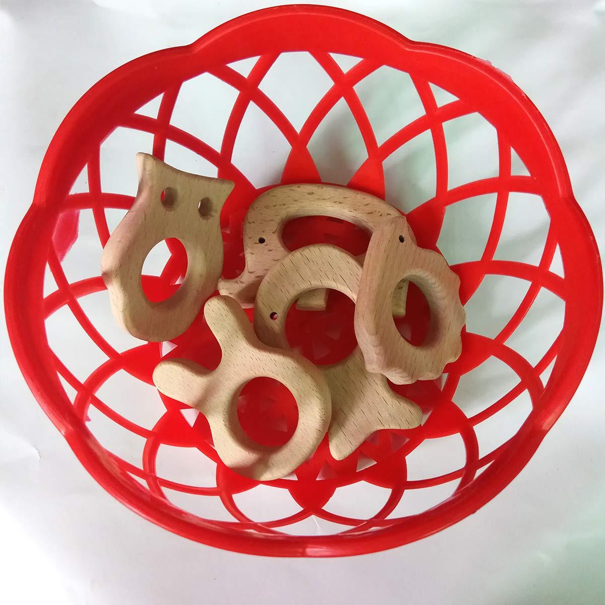 10 Juguetes de Madera Natural Elefante para Decoración y Mordedores